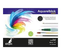 Kangaro Papier aquarelle 24 x 17 cm, 300 g, 16 feuilles, noir