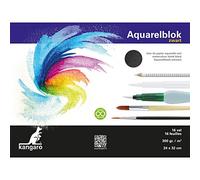 Kangaro Papier aquarelle 24 x 32 cm, 300 g, 16 feuilles, noir