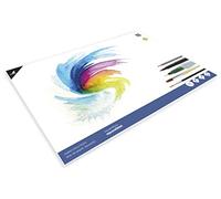 Kangaro Bloc de papier aquarelle K-5303 A3 300 g 16 feuilles blanc crème collé sur 3 côtés