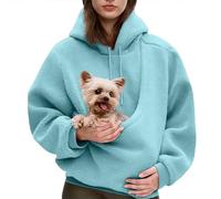 Kangaroo Pouch Hoodie, 2026 New Women Pet Hoodie Carrier with Pocket Front, Ultra-Soft Warm for Small Cats Dogs (Sky Blue,Large)