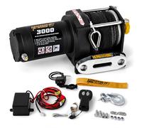 KANGAROO WINCH Treuil Electrique 12v Universel 3000 lbs / 1361 kg - Puissant et Compact avec Câble Synthétique et Télécommande - Construction Fiable - Voiture, Quad et Défis Offroad (K3000SR)