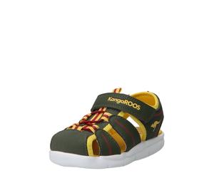 KangaROOS Chaussures ouvertes 'K-GROBI' jaune / vert foncé / bordeaux, Taille 29