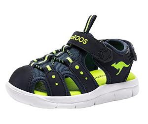KangaROOS K-Mini, Sandales Mixte Enfant ,Bleu (DK Navy/Lime 4054) - 29 EU