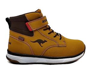 KangaROOS K-WB Couver Botte de Neige, Tan Yellow DK Brown, 32 EU