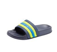 KangaROOS Sandales plates Kangaslide pour enfant - Unisexe, Dk Navy Lime, 34 EU