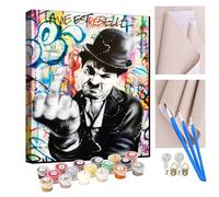 KANGBAWA Peinture par Numero Adulte art graffiti rue humour film homme DIY Peinture à l'huile Numéros Toile Paint by Numbers Peindre par Nombre Kits sans Cadre 40x50cm