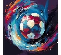 KANGBAWA Peinture par Numero Adulte ballon de foot flamme rose (11) DIY Peinture à l'huile Numéros Toile Paint by Numbers Peindre par Nombre Kits sans Cadre 40x50cm