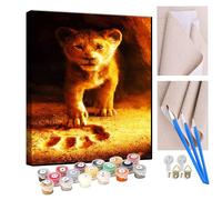 KANGBAWA Peinture par Numero Adulte Héritage du petit roi lion animal DIY Peinture à l'huile Numéros Toile Paint by Numbers Peindre par Nombre Kits sans Cadre 40x50cm