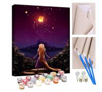 KANGBAWA Peinture par Numero Adulte Kit Peinture Adulte Enfant Comprend des Peintures Acryliques et des Pinceaux - Raiponce Sans Cadre (Toile 40x50 cm)