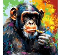 KANGBAWA Peinture par Numero Adulte singe fumant (3) DIY Peinture à l'huile Numéros Toile Paint by Numbers Peindre par Nombre Kits sans Cadre 40x50cm