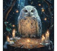 KANGBAWA Peinture Par Numero pour Adulte und Enfant Débutants Kit de Bricolage Peinture à l'huile Chouette Magique Blanche Grasse (2) sur Toile avec Acrylique et Pinceaux 40 x 50cm (sans Cadre)