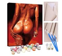 KANGBAWA Peinture Par Numero pour Adulte und Enfant Débutants Kit de Bricolage Peinture à l'huile Femmes nues sur Toile avec Acrylique et Pinceaux 40 x 50cm (sans Cadre)