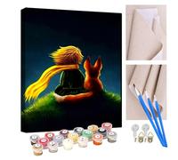 KANGBAWA Peinture Par Numero pour Adulte und Enfant Débutants Kit de Bricolage Peinture à l'huile Le Petit Prince sur Toile avec Acrylique et Pinceaux 40 x 50cm (sans Cadre)