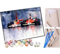 KANGBAWA Peinture par Numéros Adultes Enfants Débutants Formule de course automobile abstraite DIY Kits de l'huile pour la Décoration de la Maison Livrée avec Peinture et Pinceau (40 * 50cm)