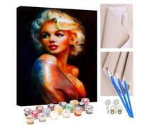 KANGBAWA Peinture par Numéros pour Adulte Déesse Marilyn Monroe DIY Peinture Acrylique pour Adultes Enfants débutants Facile sur Toile 40×50 cm avec peintures et pinceaux(sans Cadre)