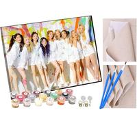 KANGBAWA Peinture par Numéros pour Adulte Kit de Peinture à l'huile K pop enfants fille fille art Enfant avec pinceaux Peinture de Dessin de Pigment Acrylique 16x20 Pouces