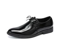 Kanggrei Chaussures habillées classiques à lacets for hommes, chaussures Oxford à bout pointu, chaussures formelles for hommes, mode bal de promo, mariage(Black,38 EU)