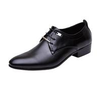 Kanggrei Chaussures habillées for Hommes, à Lacets, Bout Pointu, en Cuir PU Bruni, Chaussures Derby Classiques et Tendance(Noir,41 EU)