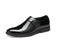 Kanggrei Chaussures habillées for Hommes, Mocassins Confortables à Enfiler, Chaussures d'affaires décontractées et Formelles avec Fermeture éclair(Black,40 EU)