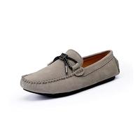 Kanggrei Mocassins de conduite for hommes, chaussures en daim, mocassins de conduite, chaussures légères et décontractées à enfiler(Khaki,44 EU)