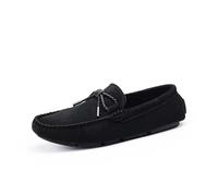 Kanggrei Mocassins de conduite for hommes, chaussures en daim, mocassins de conduite, chaussures légères et décontractées à enfiler(Noir,41 EU)