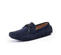 Kanggrei Mocassins de conduite for hommes, chaussures en daim, mocassins de conduite, chaussures légères et décontractées à enfiler(Bleu,40 EU)