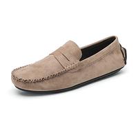 Kanggrei Mocassins décontractés for Hommes en Daim Vamp Driver Style de Conduite Mocassins Classiques Confortables à Enfiler Mocassins Penny for Hommes (Color : Khaki, Size : 43 EU)