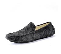 Kanggrei Mocassins for hommes, chaussures à bout rond, en cuir, style conduite, antidérapants, confortables, légers et tendance(Noir,40 EU)