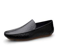 Kanggrei Mocassins for Hommes, Chaussures en Cuir à Bout Rond, Chaussures de Mariage Classiques, Chaussures de Conduite légères, Chaussures Bateau(Noir,41 EU)