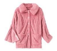 KANGJX Ensemble de Soins Femmes Automne et Hiver Aide Infirmière Épaissie Velours Corail Vêtements d'allaitement Fracture Robe D'hôpital pour Fracture, Handicapés, Personnes Âgées