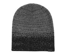 Kangol Bonnet Beanie Distressed Morse Femme/Homme - a Revers pour l'hiver Oversize Hiver Automne-Hiver - Taille Unique Noir