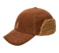 Kangol Casquette Cozy Cord Earflap Femme/Homme - Oreillettes de Baseball pour l'hiver avec Visiere, Bandeau en Cuir, Ferme a l’Arriere Automne-Hiver Hiver - S/M (54-57 cm) Marron
