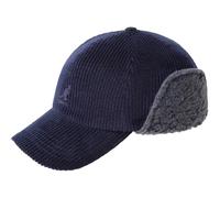 Kangol Casquette Cozy Cord Earflap Femme/Homme - Oreillettes de Baseball pour l'hiver avec Visiere, Bandeau en Cuir, Ferme a l’Arriere Automne-Hiver Hiver - S/M (54-57 cm) Bleu Fonce