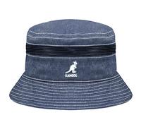 Kangol Chapeau Distressed Cotton Mesh Bucket Chapeau de Soleil (L/XL (58-61 cm) - Bleu)