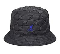 Kangol Chapeau Reversible Pucker Check Bucket Femme/Homme - de Peche en Tissu avec Doublure Hiver Automne-Hiver - M (56-57 cm) Noir