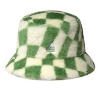 Kangol Seau en fausse fourrure, Vert à carreaux, Medium