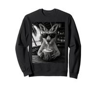 Kangourou avec Lunettes de Soleil et Boisson à la Noix de Coco Sweatshirt