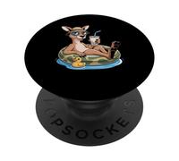 Kangourou Boba Perle Thé au Lait Kangourous PopSockets PopGrip Adhésif