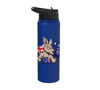 Kangourou Boxer Boxeur Drapeau Australien Love Australie Stainless Steel Insulated Water Bottle
