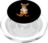 Kangourou Dessin animé avec Veste Claire et Lunettes PopSockets PopGrip pour MagSafe