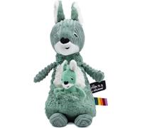 Kangourou en peluche, maman et bébé, vert