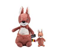 Kangourou en peluche - mère et bébé, brun-orange
