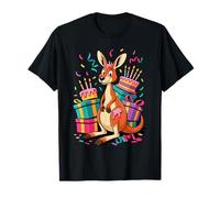 Kangourou Gâteaux Confettis Anniversaire Fête Kangourous T-Shirt