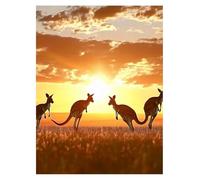 Kangourou Peinture Numero Adulte Animal Peinture Numero Enfant 100x135 CM, Activité Manuelle Adulte Painting by Numbers Couleur Toile 36 Couleurs Acrylic Paint et Brush pour Decoration Murale YH2-4351