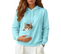 Kangourou Porte Bebe, Sweat Pull a Capuche Femme À Manches Longues Chat Chien Chic Et Elegant Hiver Chaud Hoodie Sweet Transport Polaire Sweater Sportswear Grande Taille avec Poche Sweatshirt