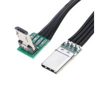 KANGQL Câble USB C vers micro USB, court et plat FPC, câble USB de type C à 90 degrés vers micro USB pour données et chargement