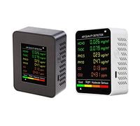 KANGQL Moniteur de qualité de l'air 6 en 1 avec capteur infrarouge, détecteur de formaldéhyde, capteur de pollution, testeur HCHO TVOC PM2.5/PM10, blanc