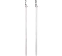 KANGQL Tringle à rideaux, lot de 2 tiges transparentes de 43,2 cm avec crochet de tirage pour tenture