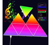 Kangtaixin 8Pcs Panneaux LED triangulaires Muraux 5.9" - Lampe Gaming RGB Modulable, Synchronisation Musicale, Contrôle via App & Télécommande, DIY Créatif pour Décoration Murale