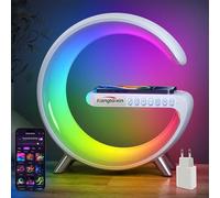 Kangtaixin Veilleuse avec Chargeur Sans Fil, Style G - Lampe de Chevet, APP Control Smart RGB Color Changing Ambient Light, Lampe D'ambiance pour La Chambre à Coucher pour L'alimentation Nocturne